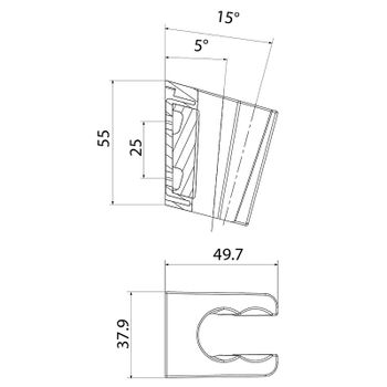 Держатель ручного душа Iddis Optima Home 080GL00i53 Графитовый — фото 2, Держатели для душа
