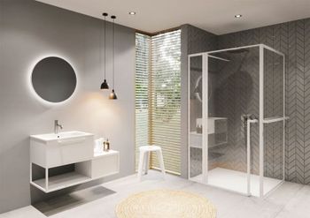 Душевой уголок Riho Lucid GD203 110х80 G005016121 (GD211B080) профиль Черный стекло прозрачное — фото 2, Прямоугольные душевые уголки