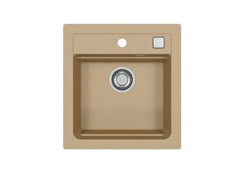 Мойка для кухни ALVEUS GRANITAL ATROX 20 BEIGE - G55 470 X 500 1X в комплекте с сифоном 1132823, — фото 1, Кухонные мойки