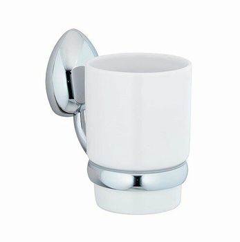 Аксесс Weser K-8628C Подстаканник одинарный (блистер), КЕРАМИКА, хром, WasserKRAFT — фото 1, Прочие аксессуары и комплектующие