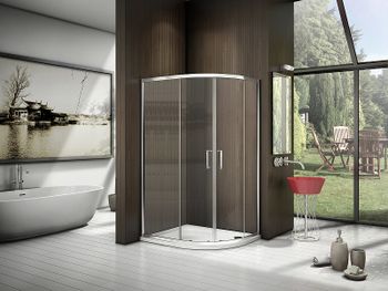 Душевой уголок Good Door Latte R-120-C-WE 120x80 профиль Белый стекло прозрачное — фото 2, Асимметричные душевые уголки