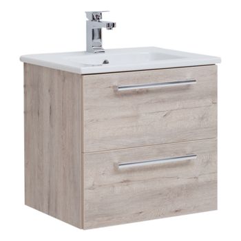 Тумба GIO, 60 см, подвесная, 2 ящика, дуб кантри — фото 10, Тумбы под раковину