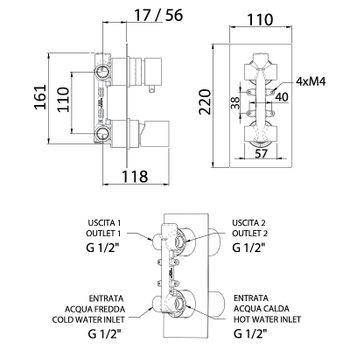 Смеситель для душа Remer Edge EG592NP Никель брашированный — фото 2, Смеситель для душа