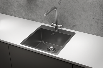 Granula-5151, СТАЛЬ САТИН, стальная кухонная мойка — фото 2, Кухонные мойки