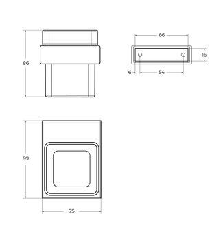 Стакан подвесной CEZARES SLIDER-TUMS-NOP — фото 2, Аксессуары для раковины