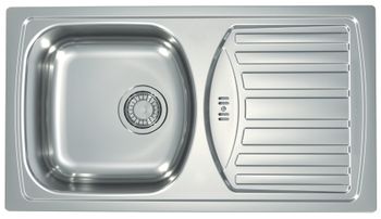 Мойка для кухни BASIC 150 NAT-90 NEW 780X435 в комплекте с сифоном 1130543, — фото 1, Кухонные мойки