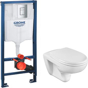 Комплект унитаза Roca Mateo 346200000+ZRU9302822 с инсталляцией Grohe Rapid SL 38772001 с сиденьем М — фото 1, Комплекты унитаз + инсталляция