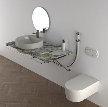 Смеситель для раковины Remer Winner W10SHW с гигиеническим душем Хром — фото 2, Смесители для раковины