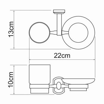 Oder K-3026 Держатель стакана и мыльницы — фото 4, Аксессуары для раковины