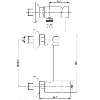 Гигиенический душ со смесителем CeramaLux DRS/001 Черный матовый — фото 2, Гигиенические души