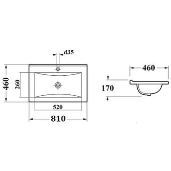 Раковина Bond 80 S05-800 Белая глянцевая — фото 4, Раковины встраиваемые сверху