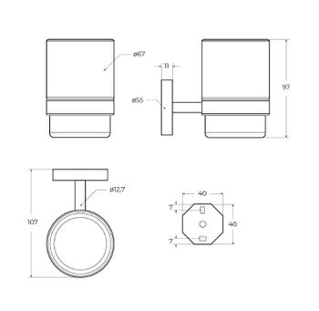 Стакан подвесной CEZARES RELAX-TUMS-GM — фото 2, Аксессуары для раковины