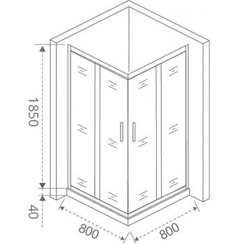 Душевой уголок Good Door Latte CR-80-C-WE 80x80 профиль Белый стекло прозрачное — фото 4, Квадратные душевые уголки
