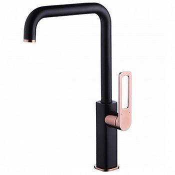 Смеситель для кухни Iddis Slide SLIBG00i05 Черный Розовое золото — фото 1, Смесители для кухни