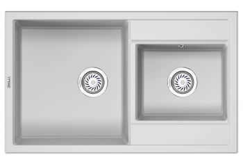 Granula-8201, АРКТИК (БЕЛЫЙ), кухонная мойка, кварц — фото 1, Кухонные мойки