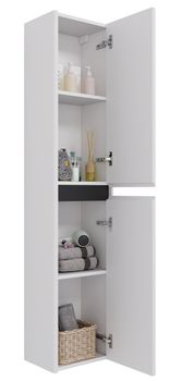 Пенал Luxury 35см, подвесной/напольный, универсальный , 2 дверцы, 2 полки, белый матовый — фото 4, Пеналы для ванной комнаты