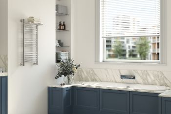 Водяной полотенцесушитель Сунержа Богема+ 800х500 31-0223-8050 с полкой Черный матовый — фото 6, Водяные полотенцесушители