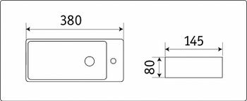 Раковина CeramaLux 38 9048FL Белая — фото 3, Мини-раковины