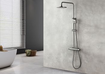 Душевая система Lemark Bronx LM3770GM Графит — фото 3, Душевые стойки