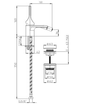 Товар: Смеситель для биде Bossini Apice E89601.073 Черный матовый - фото 2 Смеситель для биде Bossini Apice E89601.073 Черный матовый — фото 2, Смесители для биде