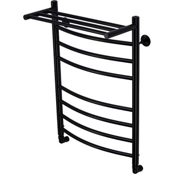 Водяной полотенцесушитель Comfysan Noumi W-8 80x50 014100 с полкой Черный матовый — фото 1, Водяные полотенцесушители