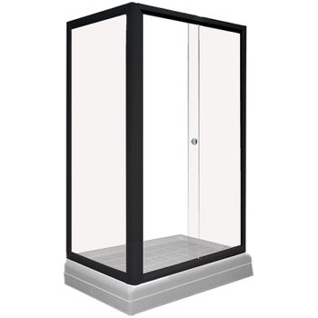Душевой уголок Radomir Верчелли 120x80 R 1-03-6-2-0-0120 профиль Черный стекло прозрачное — фото 1, Прямоугольные душевые уголки