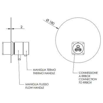 Смеситель для душа Remer Minimal Thermo NT30KBBG с термостатом Золото брашированное — фото 2, Смеситель для душа