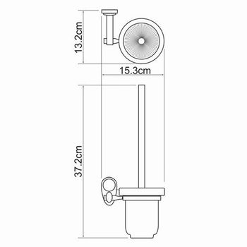 Аксесс Main K-9227C Щетка для унитаза (блистер), КЕРАМИКА, с подств, навесная, хром, WasserKRAFT — фото 4, Ершики для унитаза