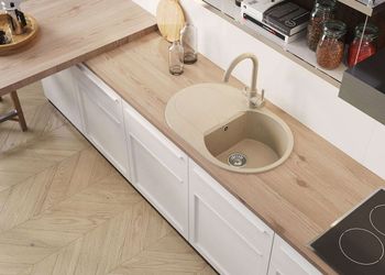 Кухонная мойка Polygran ATOL-760 (№16 Черный) — фото 1, Кухонные мойки