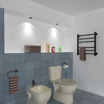 Электрический полотенцесушитель Маргроид Вид 81-10 профильный 600x500 8110-6050-1081-9005R правый Че — фото 3, Электрические полотенцесушители