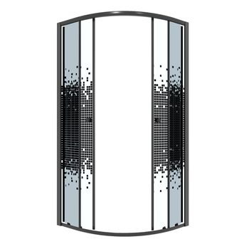 Душевое ограждение Niagara Eco NG-1007-14BLACK (90х90х190) четверть круга,раздвижное,черный,стекло м — фото 4, Душевые уголки четверть круга