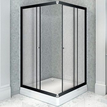 Душевой уголок Radomir Дрим 110x100 L 1-03-6-1-0-1230 профиль Черный стекло прозрачное — фото 1, Прямоугольные душевые уголки