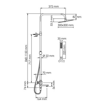 A199.118.103.010.CH Thermo Душевой комплект с термостатическим смесителем — фото 2, Душевые стойки