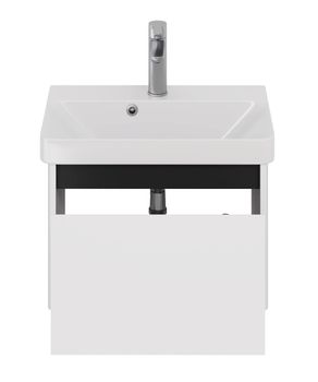 Тумба Luxury, 55 см, подвесная, 1 ящик, белый матовый — фото 13, Тумбы под раковину