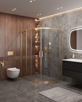 Душевой уголок CEZARES MOLVENO-RH-2-130/100-C-BORO-IV — фото 1, Душевые уголки