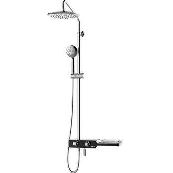 Душевая система Lemark Tropic LM7009C Хром Черный — фото 1, Душевые стойки