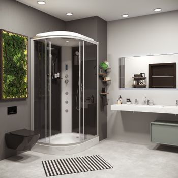 Душевая кабина Niagara Classic NG-3512-14RF (120х80х215) низкий поддон(13см),стекло тонированное,3 м — фото 1, Душевые кабины