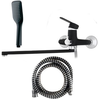 Смеситель для ванны Melodia della vita Moderno MDV35141_bk универсальный Черный — фото 1, Смеситель для ванны