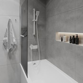 Душевая штанга Iddis Slide SLI70WLi17 Белая матовая — фото 2, Штанги для душа