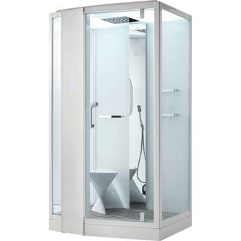 Душевая кабина Orans 120x90 L 89105ls с баней профиль Белый задние стенки Белые — фото 1, Душевые кабины