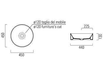 Раковина-чаша GSI Kube X 45 942711 Белая — фото 2, Раковины накладные