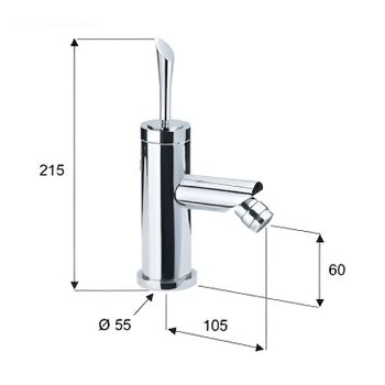 Смеситель для биде Remer Jazz J21 Хром — фото 2, Смесители для биде