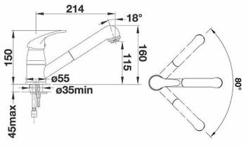 Смеситель для кухни Blanco Daras-S 524190 Хром — фото 3, Смесители для кухни