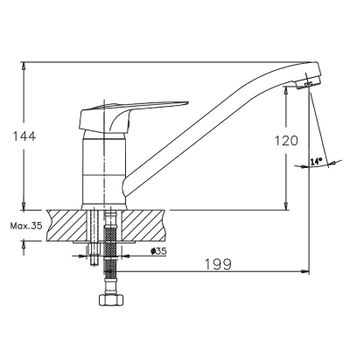 Смеситель для кухни Haiba HB4837 Хром — фото 2, Смесители для кухни