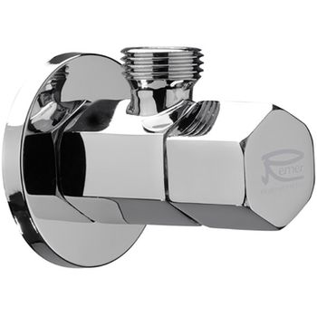 Запорный вентиль Remer 128E1212 Хром — фото 1, Комплектующие для туалета