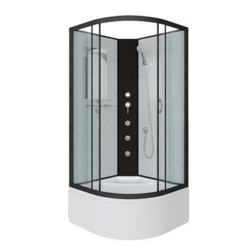 Душевая кабина Niagara Classic NG-6707-14BKG (80х80х200) высокий поддон(40см),черный,стекло прозрачн — фото 1, Душевые кабины