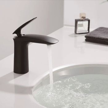 Смеситель для раковины Rose R11H R1101H Черный матовый — фото 3, Смесители для раковины