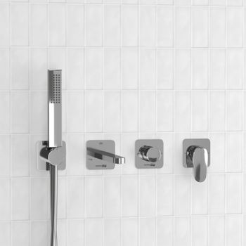 A3151.268.270.271.087.103 Встраиваемый комплект для ванны с лейкой и изливом — фото 1, Смеситель для ванны