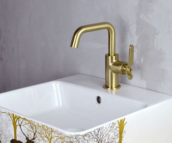 Смеситель для раковины Bronze de Luxe 1760'S 1178CG Золото матовое — фото 4, Смесители для раковины