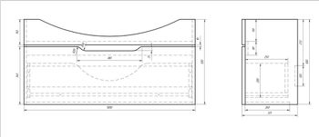 Тумба LAGUNA, 105 см, подвесная, 1 ящик, белый глянец — фото 6, Тумбы под раковину